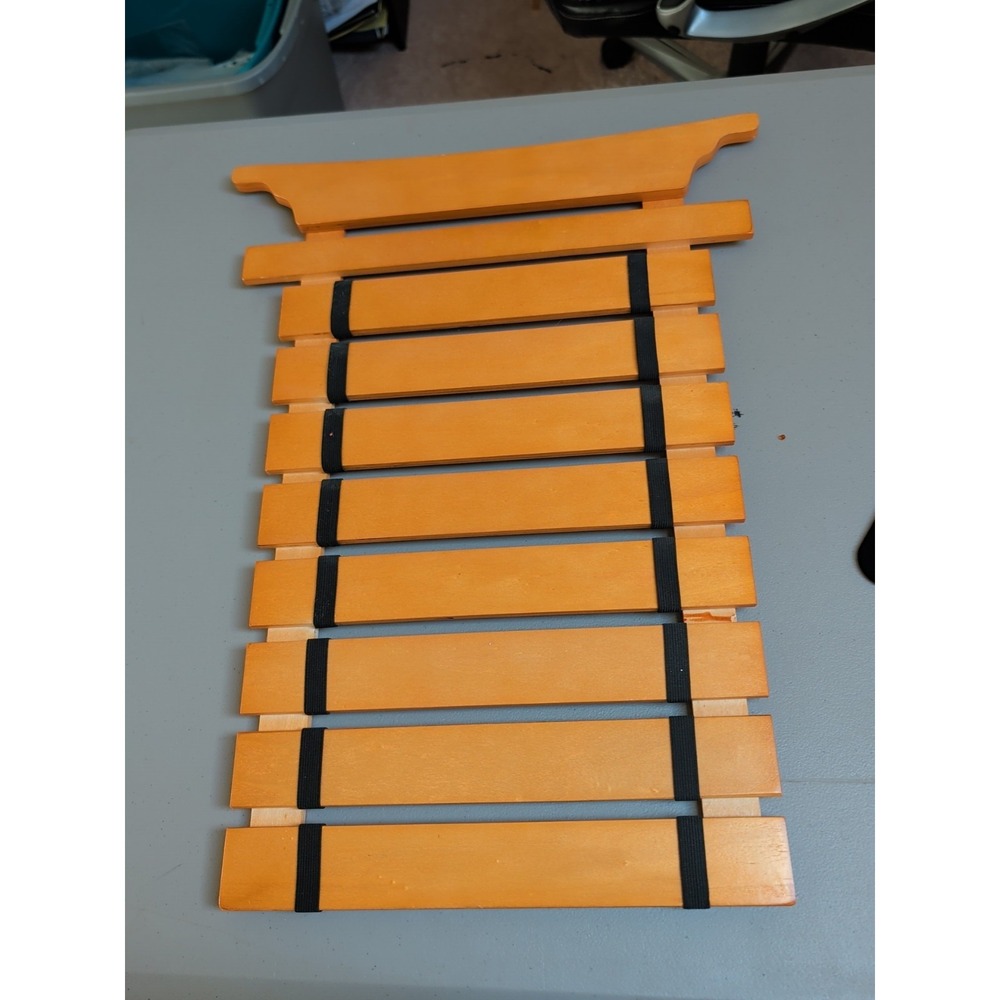 KidKraft Wooden Martial Arts Belt Display Rack 8 Level Wall Mount Orange Wood